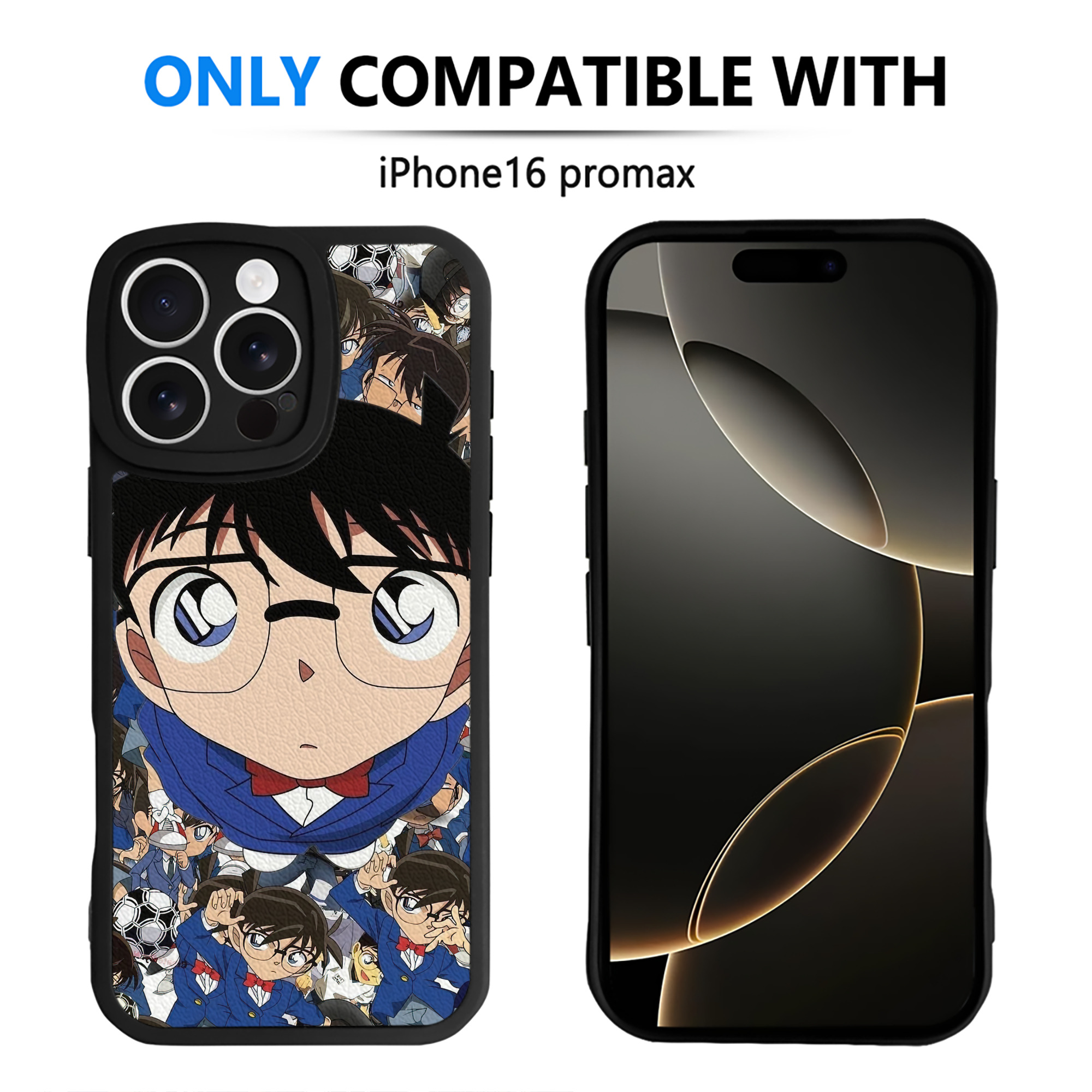 （画像用） 名探偵コナン Detective Conan 【iPhone 16シリーズ対応】シリコンスマホケース（レザー調） 材質：シリコン